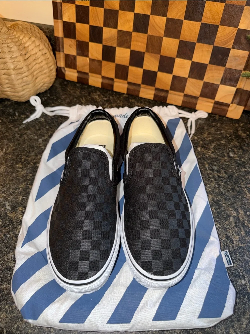 Vans Men’s 10.5 WIDE Checkerboard Slip-On Shoes